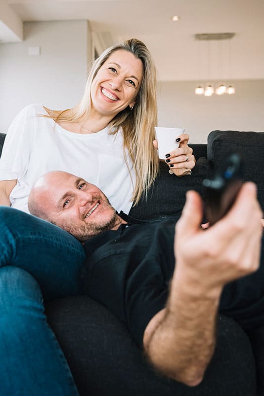 Couple watching tv
